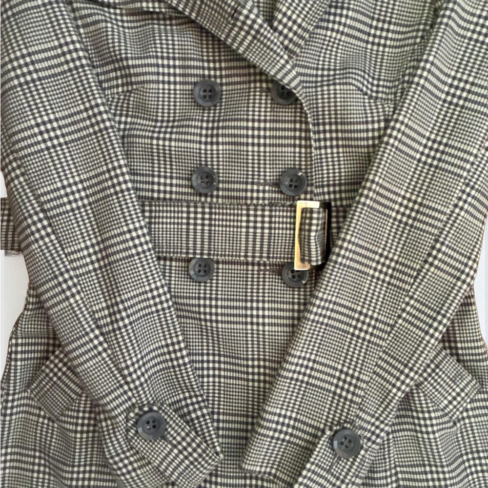 Rampage Light Plaid Trench Coat - Picture 2 of 4